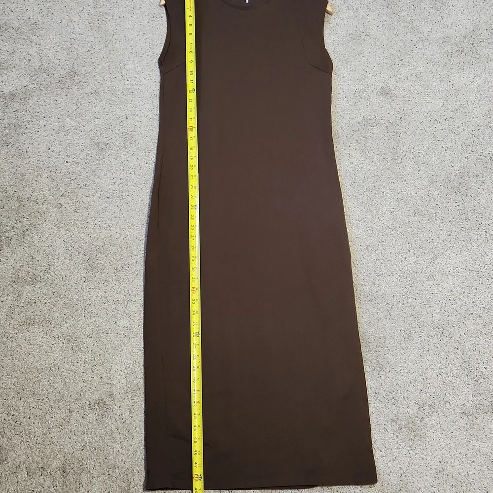 Frame Muscle Crew Organic Cotton Sleeveless Maxi Dress in Dark Chocolate Medium - Picture 8 of 11